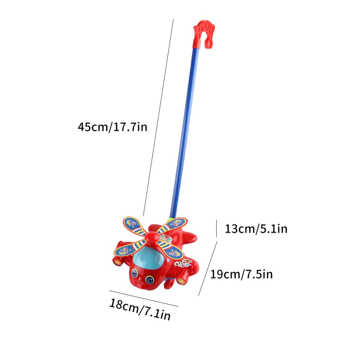 Push Along Toys Baby Pushing Airplane Toy with Long Handle Walking Toy for Toddlers Push Along Airplane, Baby Walking, Pull, Flying Toys