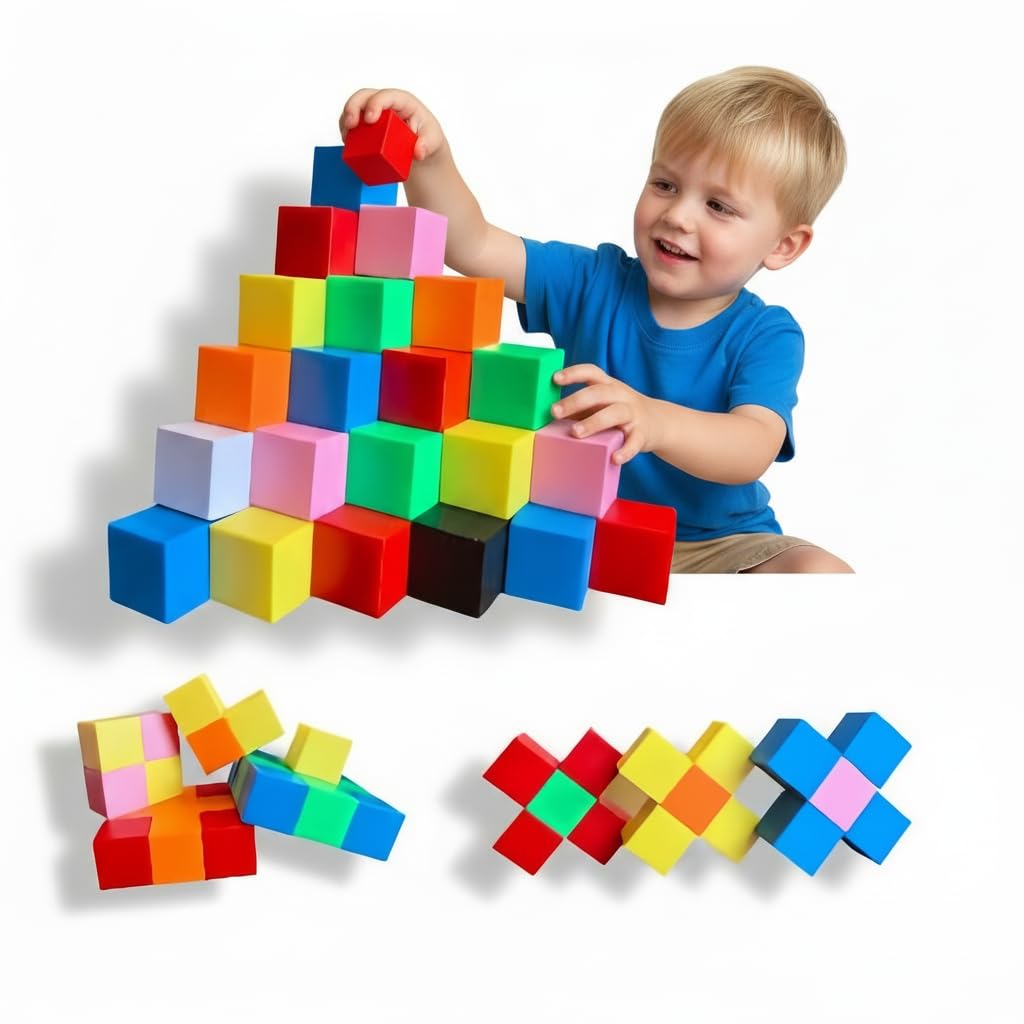 PSDVAYI Toys for 3 4 5 6 Years Old Toddlers, Magnetic Blocks 1.18 inch,40PCS Medium Magnetic Building Blocks, Magnet Cubes, Preschool STEM Sensory Toys, Montessori Autism Toys, Birthday