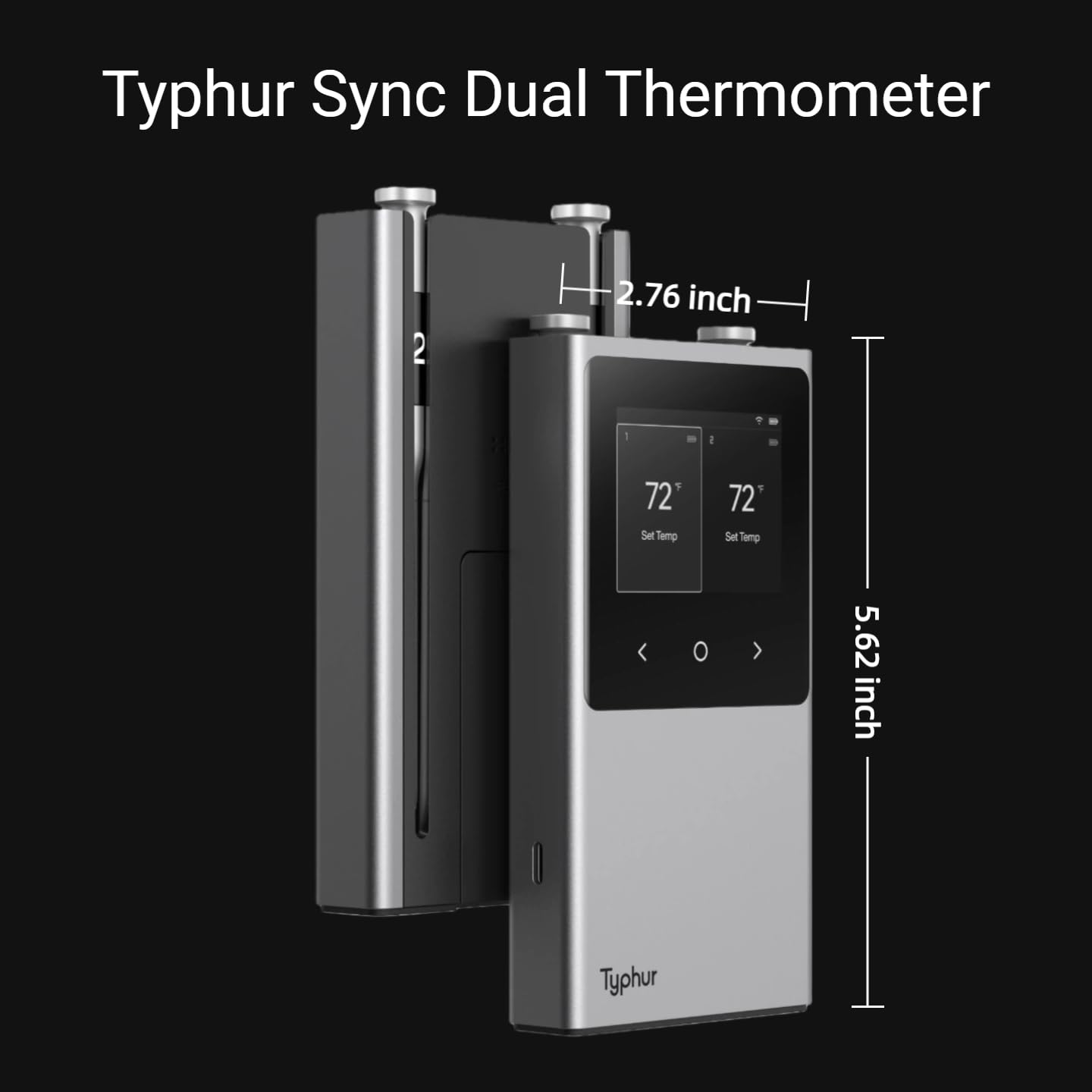 Typhur Sync Dual Gen 2 WiFi Wireless Meat Thermometer, 2 Probes, Smart Base, LCD Display, Unlimited Range, Bluetooth 5.3, Improved Stability, NIST-Certified Accuracy, BBQ, Grill, Smoker, Oven