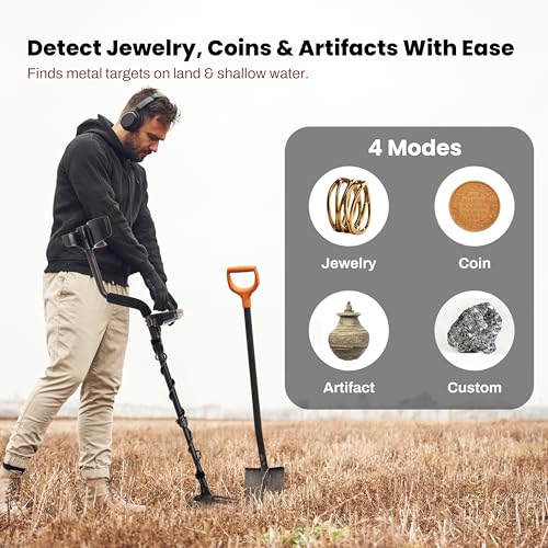 Fisher F44 Metal Detector with Weatherproof Design, Large LCD Display, and Sensitive Detection Features, Ideal for Both Beginners and Experienced Treasure Hunters Seeking Reliable Performance
