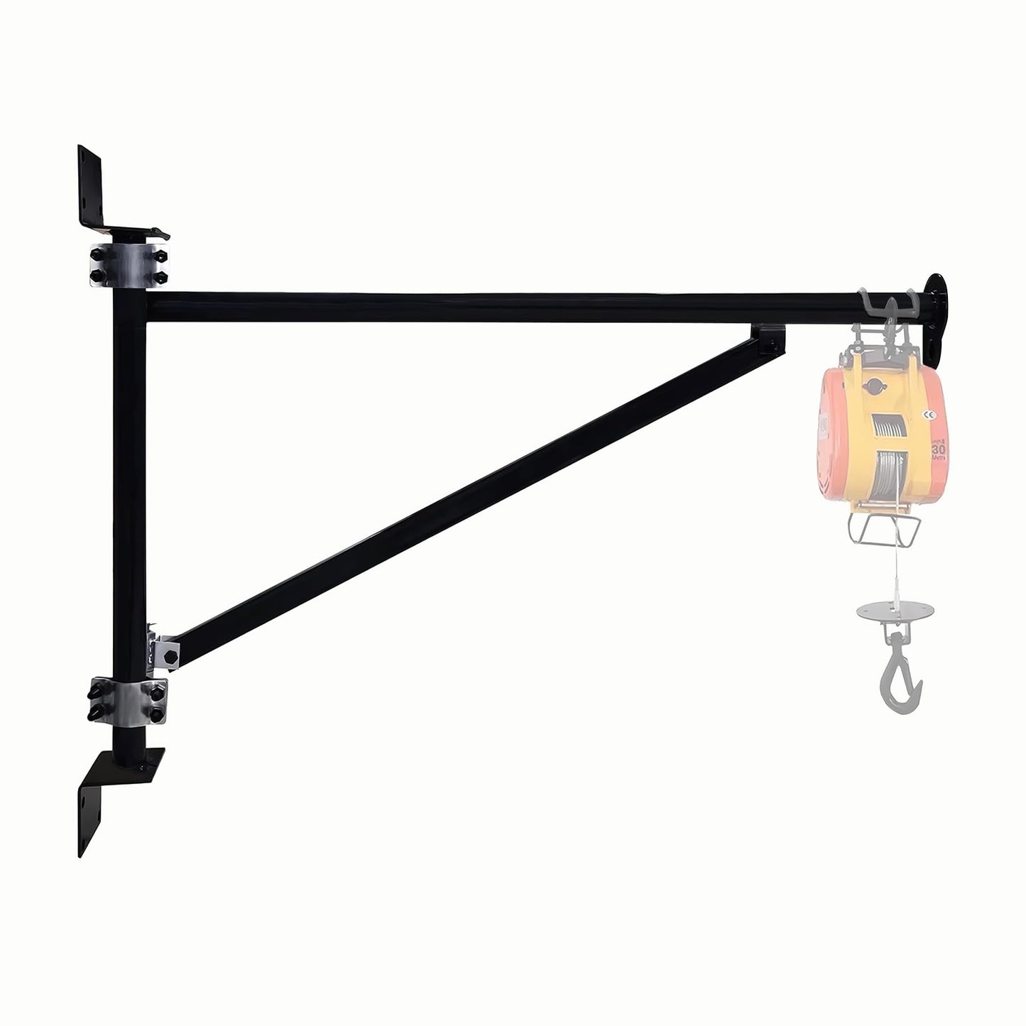 BIGalleons 660lb Wall Mount Jib Crane - Heavy Duty Steel Construction, 180° Rotation, 48" Reach, Professional Hoist Bracket for Workshop & Garage (Black)