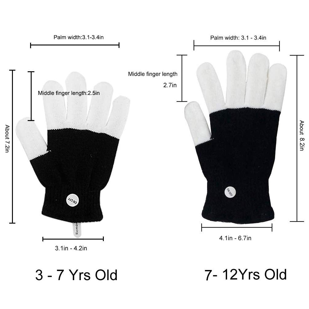 Luwint Kids LED Gloves Finger Light up Gloves - Flashing Autistic Cool Toys for Boys Girls, Children 3-7 Years
