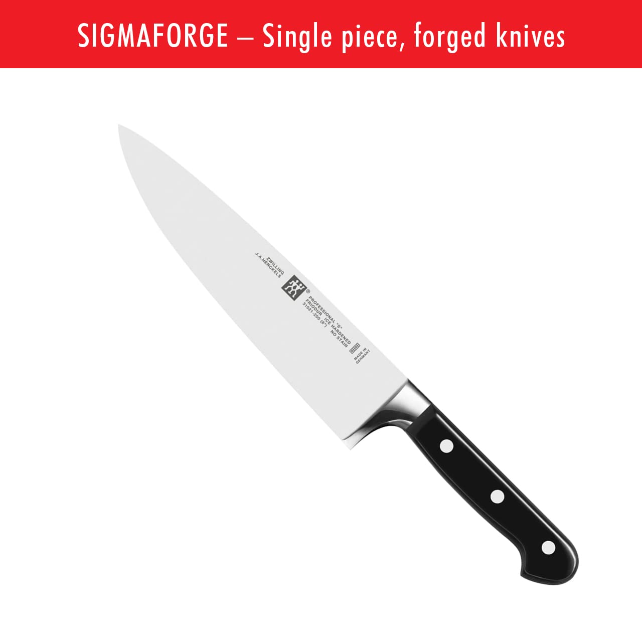 ZWILLING Professional S 18-Piece Knife Block Set, Chef Knife, Serrated Utility Knife, Steak Knife Set, Black
