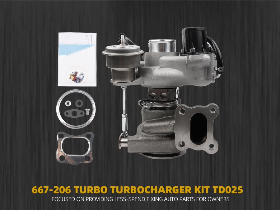 Dasbecan 667-206 Turbo Turbocharger Kit TD025 Compatible with Chevy Cruze 2016-2019, Chevy Malibu 2016-2023, Chevy Trax 2019, Buick Encore 2017-2019 Replace# 12639941