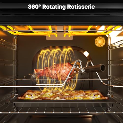 ThermoMate 24 Inch Electric Wall Oven, ETL Certified, 2.6 Cu.Ft. Convection Ovens with 12 Functions, 3D Heating, 3100W, Sensor Touch Control, Safety Lock, Stainless Steel
