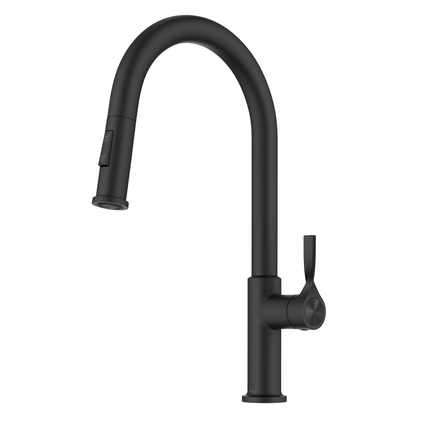 KRAUS Torak Pull Down Kitchen Faucet in Matte Black with 2 Function Sprayer, Pre-Attached Water Lines, and Mounting Hardware, KPF-2840MB