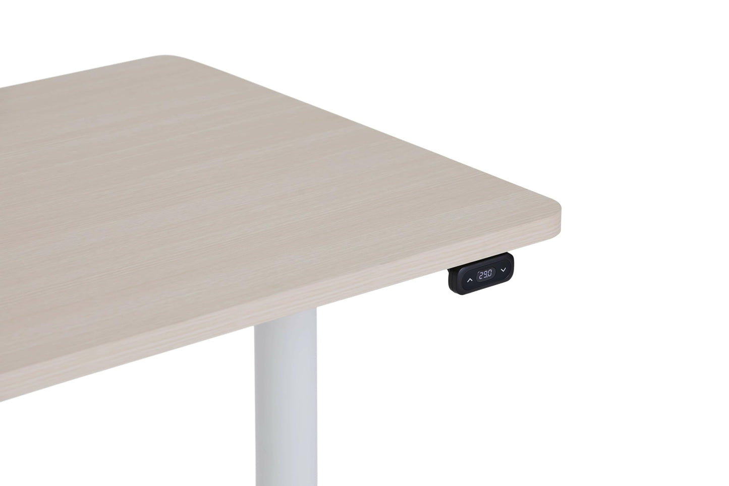 Steelcase AMQ Height-Adjustable Desk - Standing Adjustable Desk - Powerful Computer Standing Desk - Easy Assembly Computer Desk - White Base & Light Oak Top
