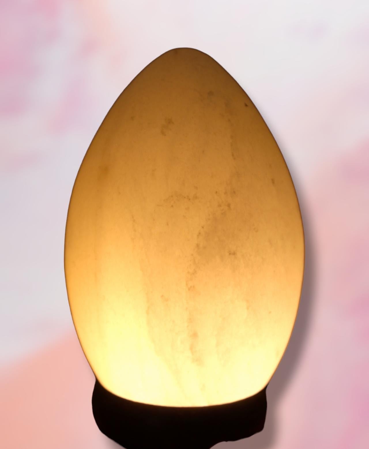 Kirit Gemstones Himalayan Rock Salt Lamp with Wooden Base Crystal Himalayan Salt Lamp Original for Positive Energy Household Bedroom Hall Table Home Decor