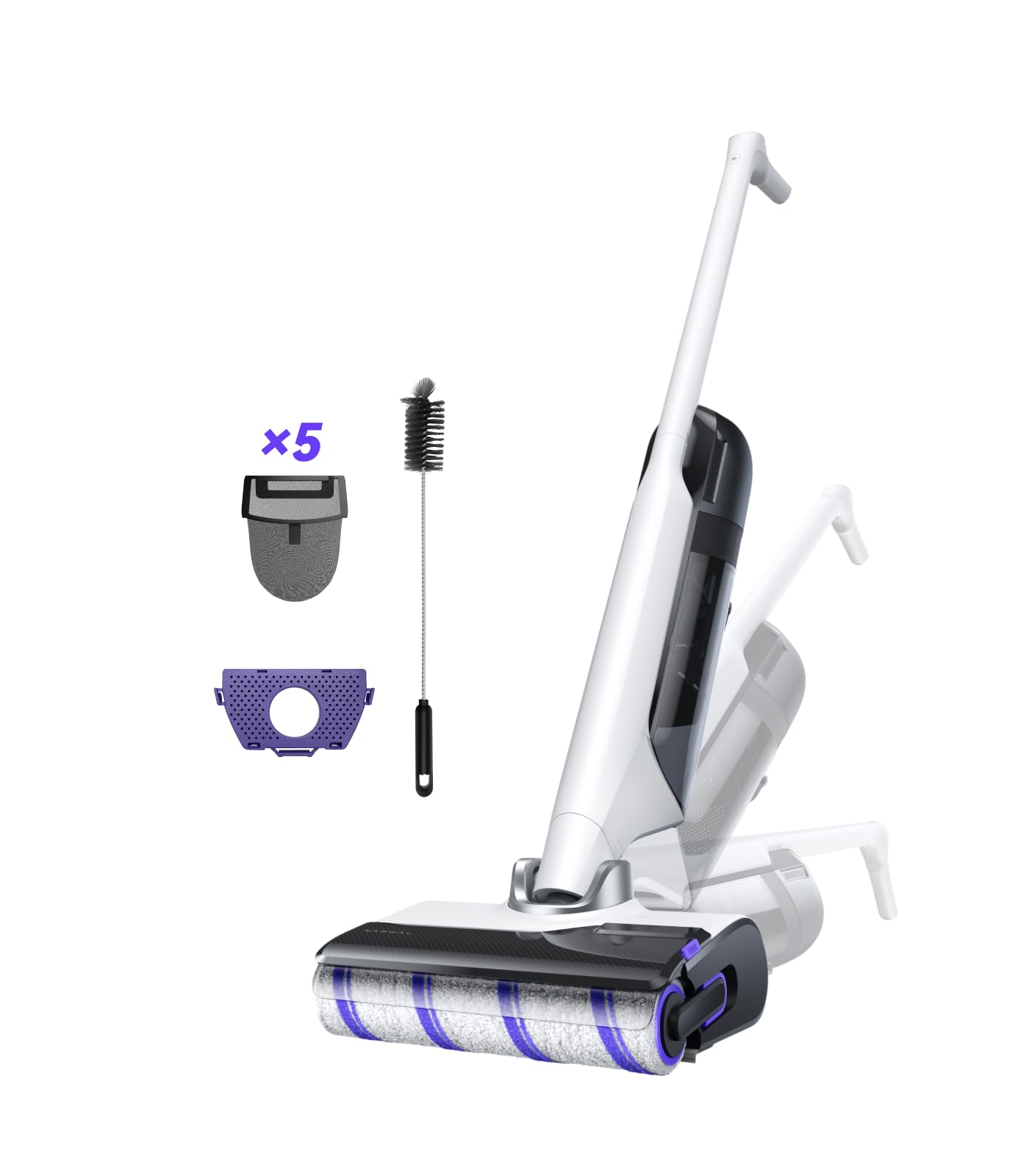 NARWAL S30 Wet Dry Vacuum Cleaner with 20000Pa Suction, 176°F Self-Cleaning, Heated Drying, Disposable Waste Bag, Tangle-Free, Cordless Vacuum Mop for Hard Floors & Edge Cleaning, Easy to Use
