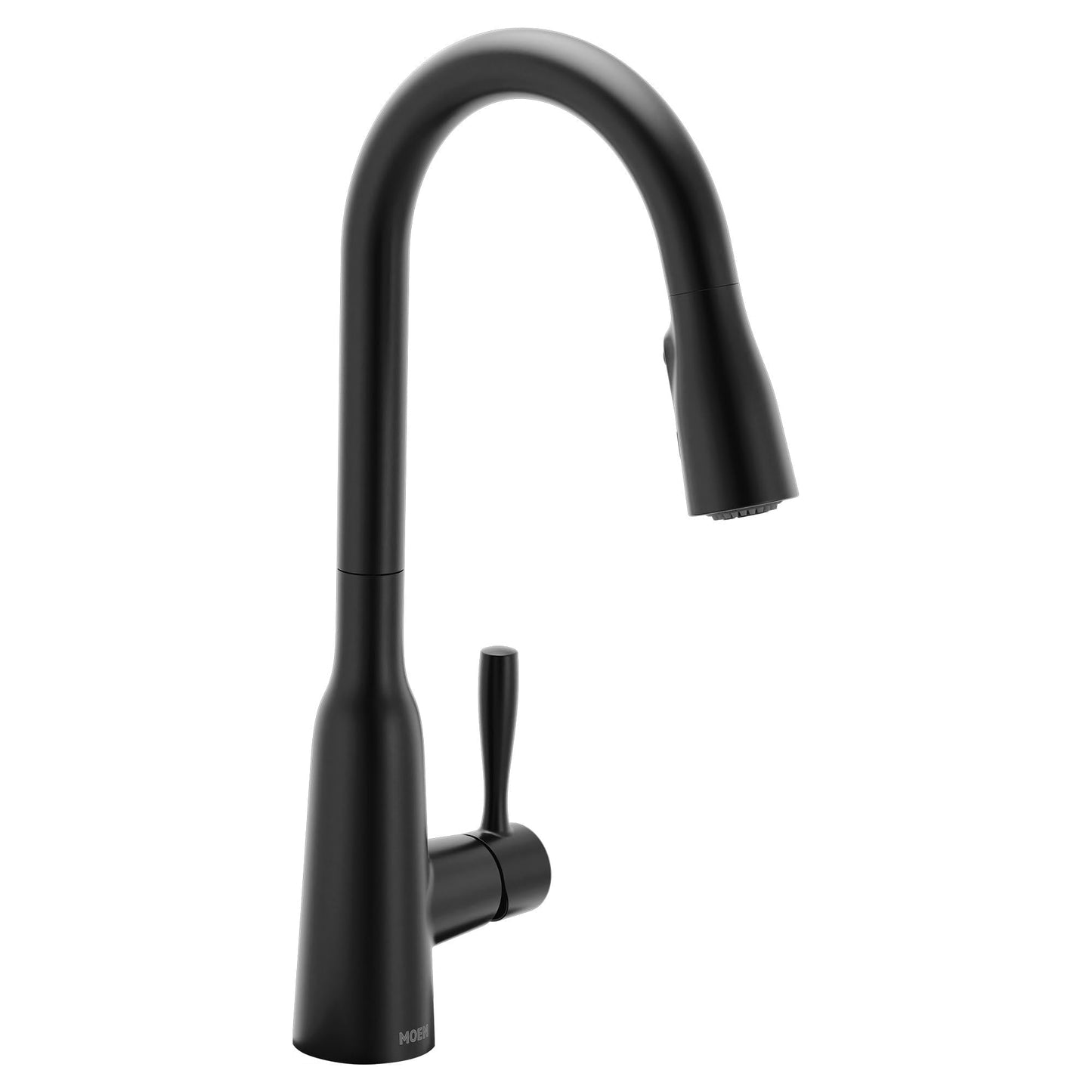 Moen Orivesi Matte Black One-Handle High Arc Pulldown Kitchen Faucet with Power Boost, 87891BL