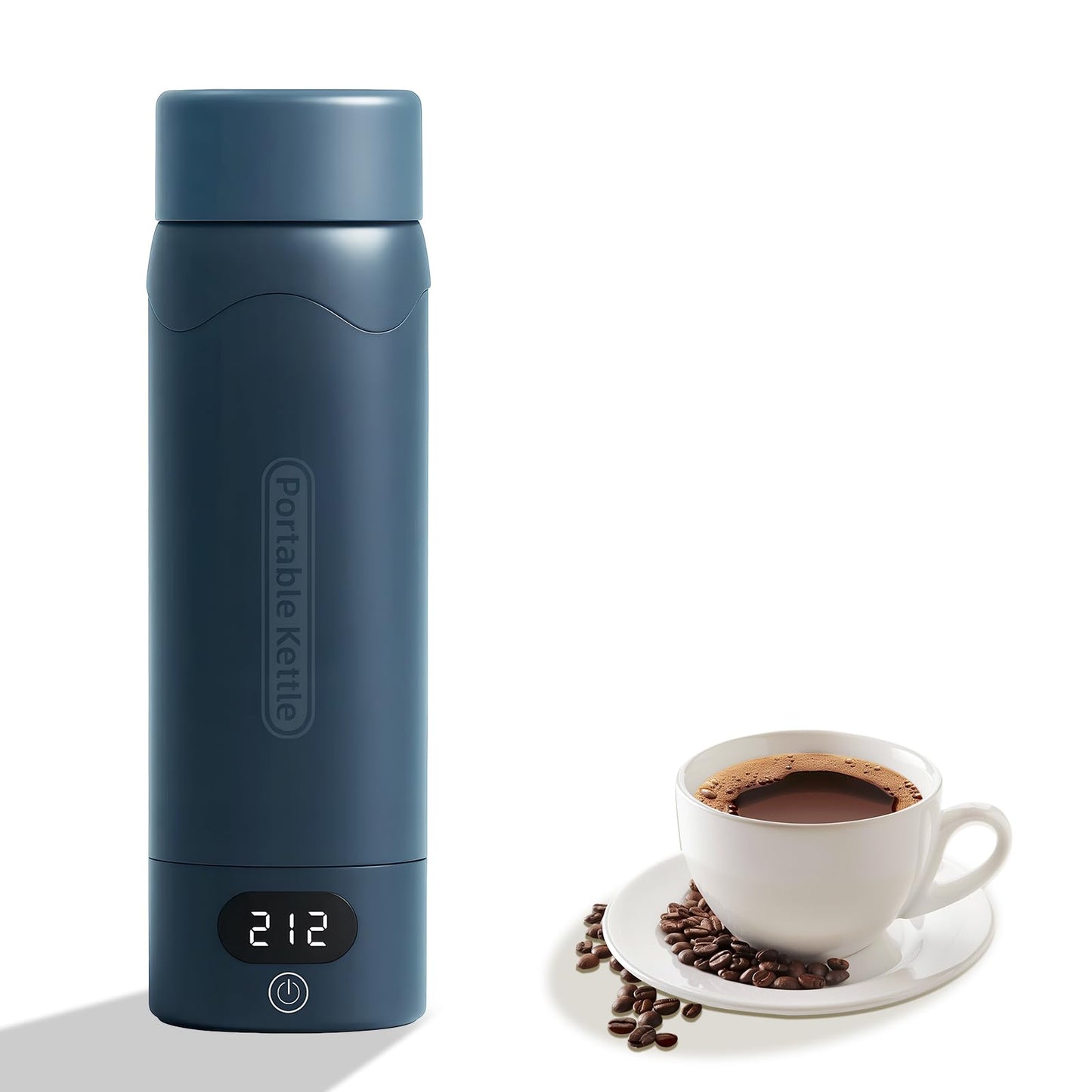 Travel Electric Kettle Portable Mini Kettle,316 Stainless Steel 16.91Oz,Small Hot Water Boiler with 4 Temperature Settings,Fast Boiling Water with Auto Shut-Off and Boil Dry Protection(Blue Spruce)