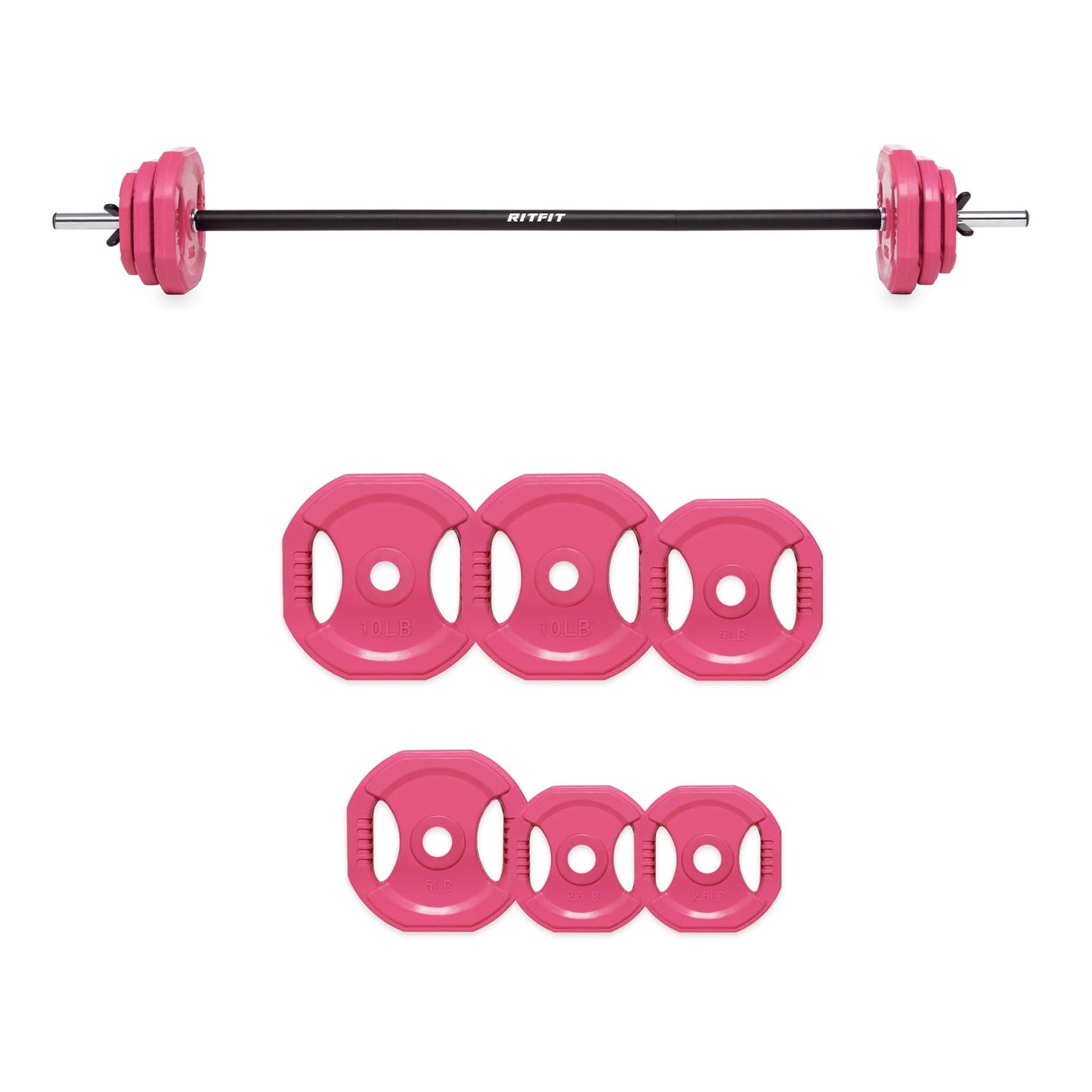 RitFit Adjustable Barbell Weight Set for Weightlifting and Strength Training in Home&Gym