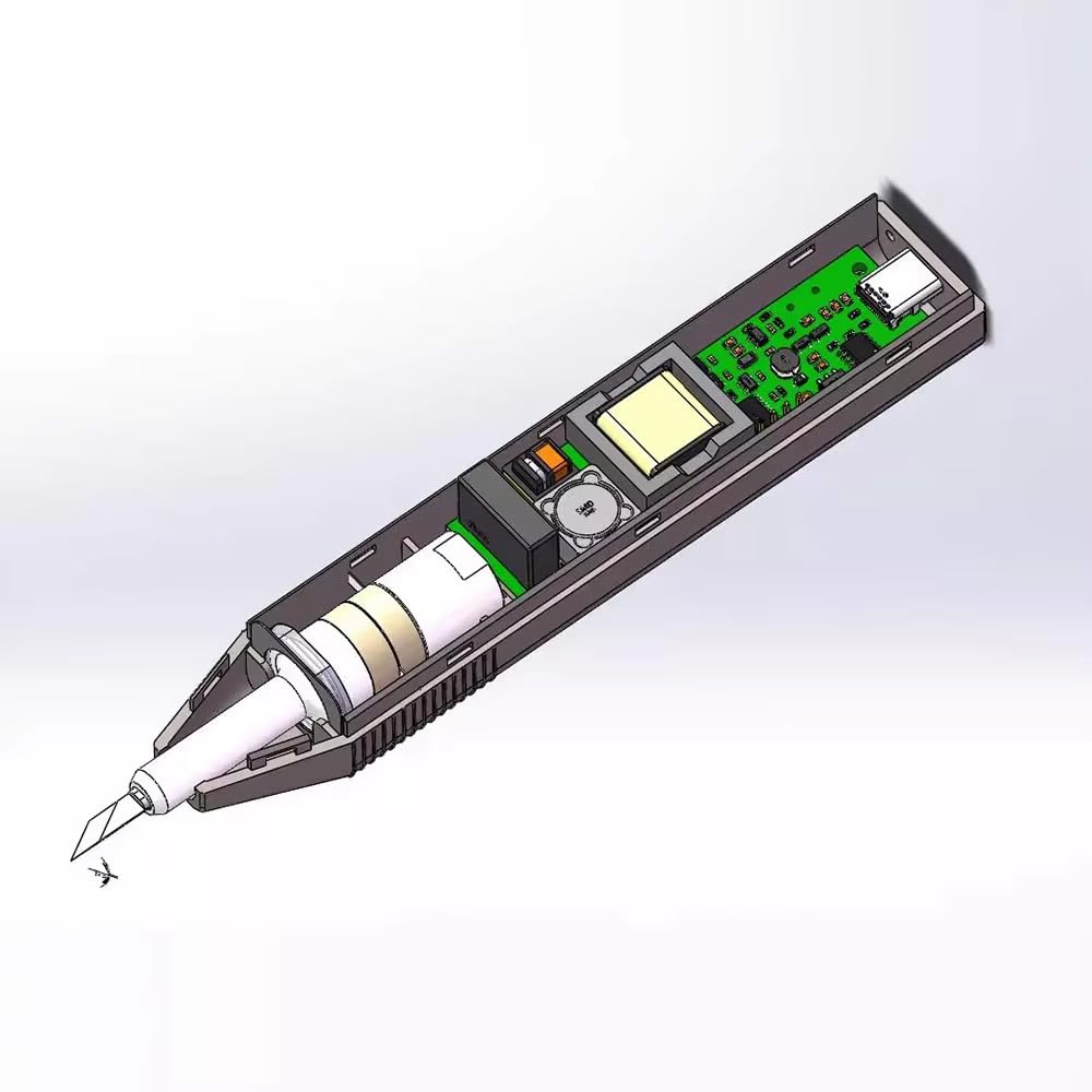 iDili DIY Ultrasonic Cutting Knife 35kHz - Handheld Cutter with 5 Replaceable Blades for 3D Prints (Resin/PLA), Wood, Plastic, PCB, Acrylic - Plug-and-Play Precision Tool for DIY Crafts & Prototyping