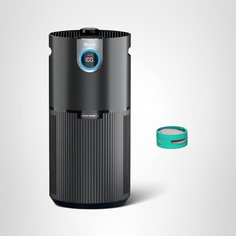 Shark HP232 Clean Sense Air Purifier MAX with Odor Neutralizer Technology, Allergies, HEPA Filter, 1200 Sq Ft, XL Room, Whole Home, Captures 99.98% of Particles, Allergens, Smells & More, Grey