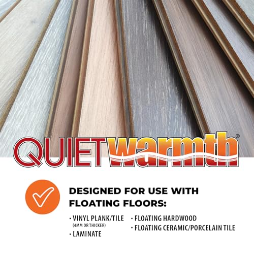 QuietWarmth Float 2-in-1 Kit QWF3X166F240VAL Radiant Floor Heating Mat w/Smart Home Thermostat for Laminate, Wood, Luxury Vinyl Floating Flooring- Cuttable Mat Size 3’x16.7' 240Volt (Covers 50sf)