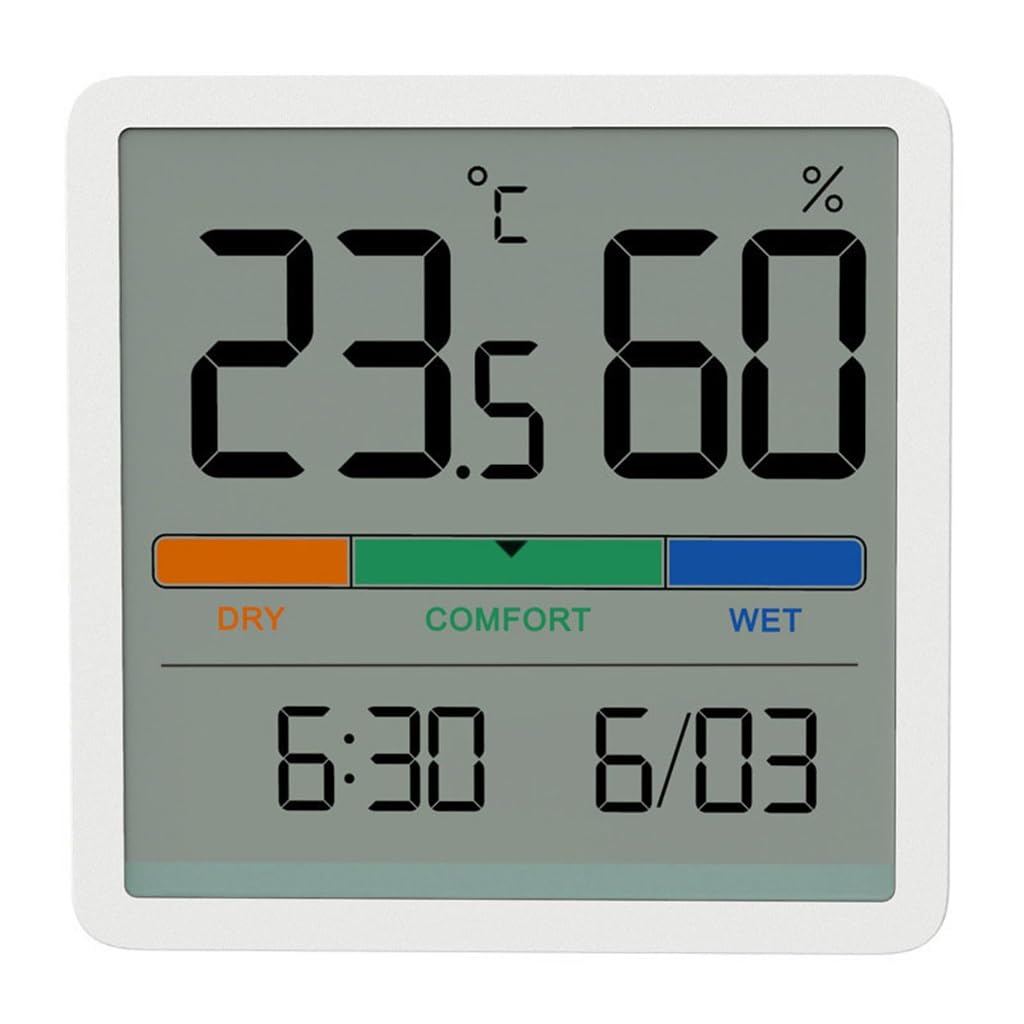 Purpose Digital Temperature and Humidity Meter Clock Household Indoor Kitchen Refrigerator