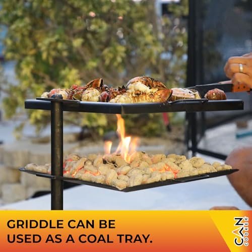 GameMaker Open Fire Cooking Grill – Portable Campfire Grill for Open Flame Cooking, Firepits, Outdoor Fire Rings & Camping – Heavy-Duty, Easy Setup & Adjustable Height