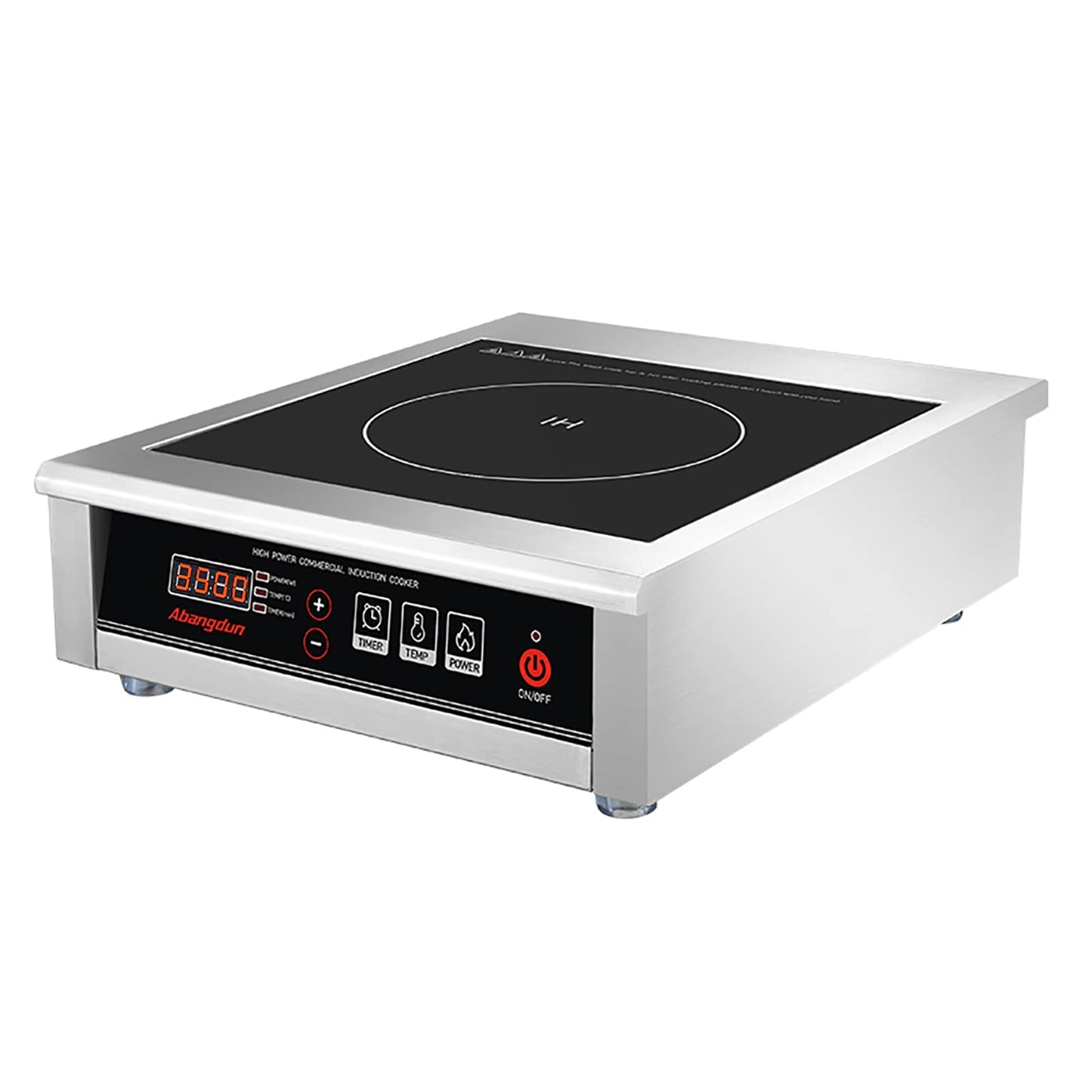 3500W Commercial Induction Cooktop, 240V Single Induction Burner with 18-Hour Timer, High-Efficiency Induction Heater for Restaurant & Catering