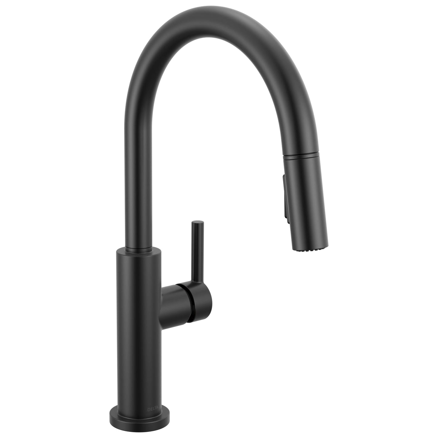 Delta Faucet Nicoli Kitchen Faucet with Pull Down Sprayer, Single Hole Matte Black 19867LF-BL