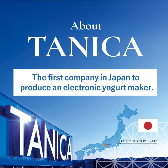 [TANICA] YOGURTiA Yogurt Maker & Fermented Food Machine - Made in Japan & 100-240V Support - 2 Glass Pots, Adjustable Temperature & Timer for Greek Yogurt, Natto, Miso, Amazake - Recipe Book