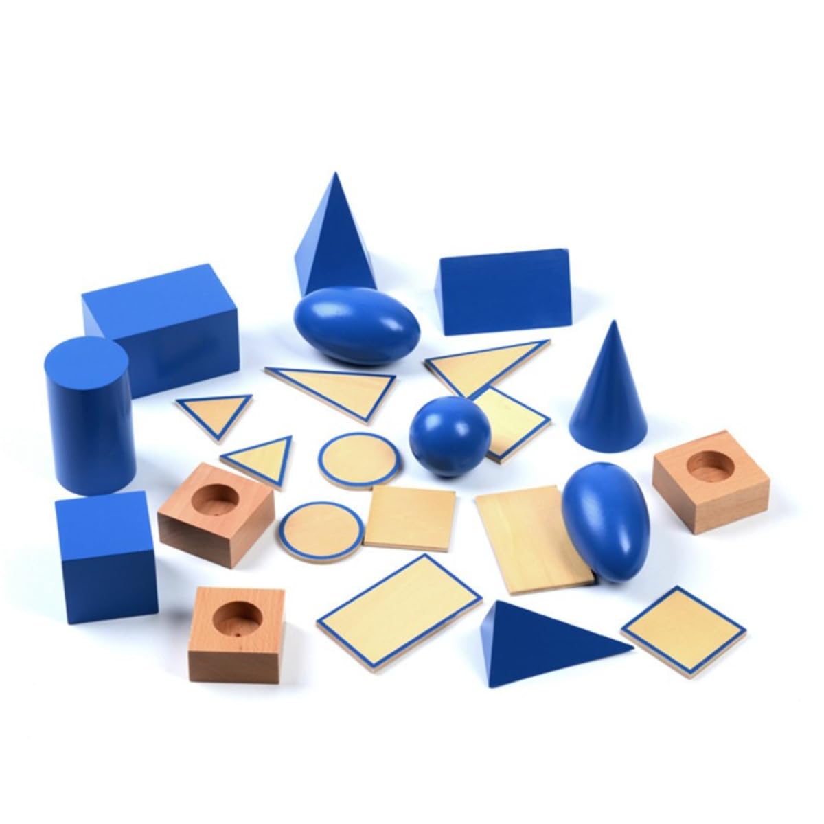 Gudong Baby Toy Montessori Geometric Solids with Stands Bases and Box Early Childhood Education Kids Toys Geometric Shape Cognitive Matching Educational Toy