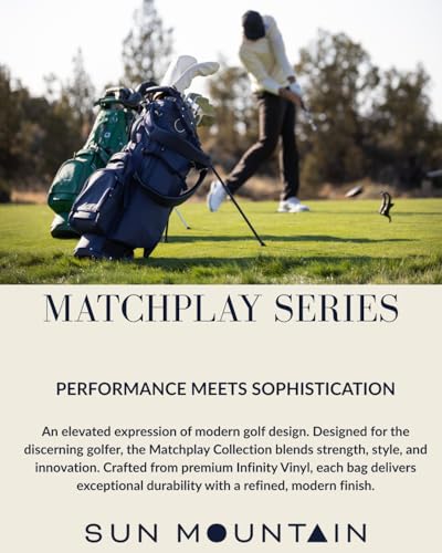 Sun Mountain Men's Matchplay LS Lightweight Stand Golf Bag 4-Way Top - 9 Pockets, Dual Strap System, Push & Electric Cart Compatible Compression Base, 2025 Model - Fog