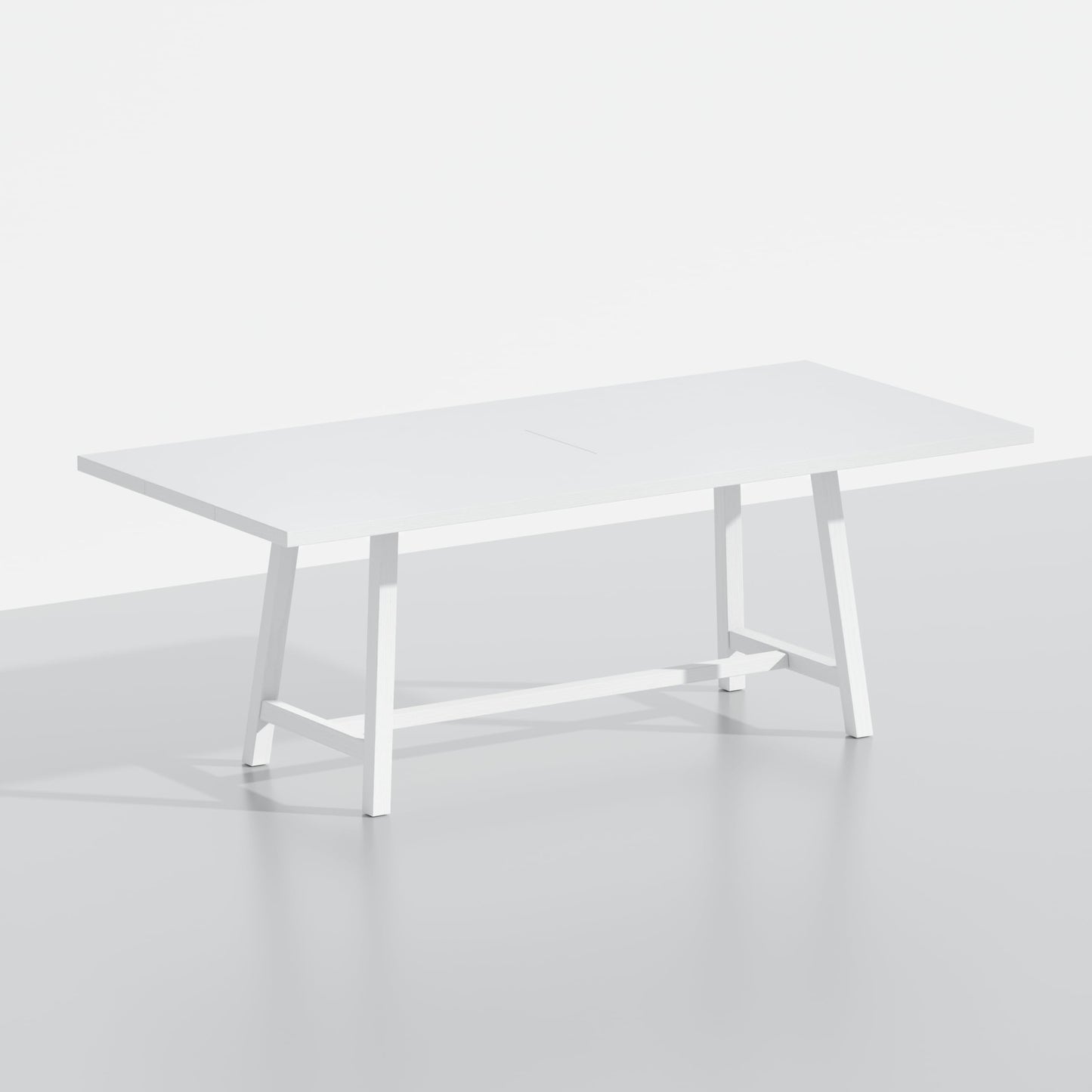ComfIQ 84" Harthwell Solid Wood Frame Modern Farmhouse Dining Table, Comfortable Seats 6 to 8 Chairs in White, Easy-Assembly
