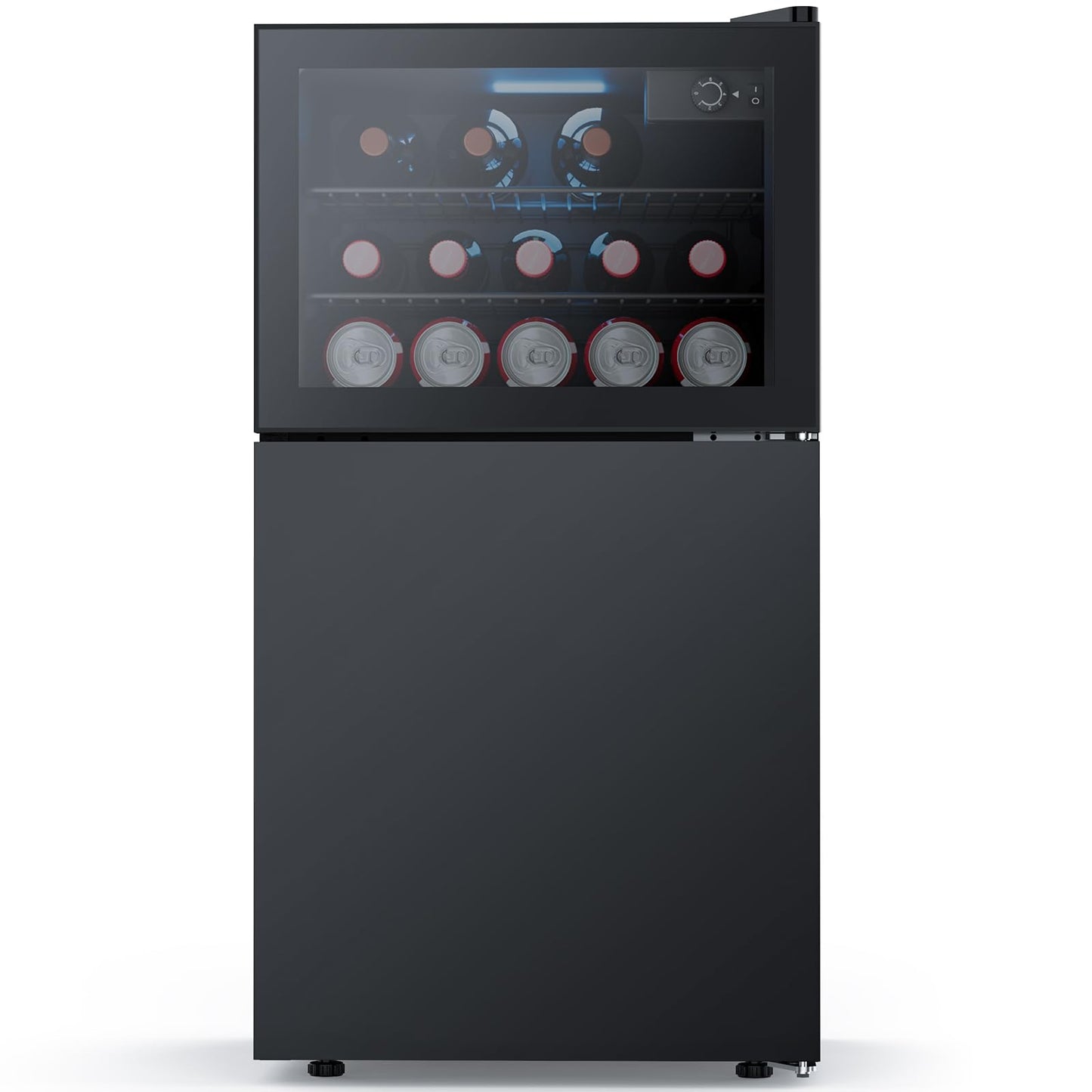 Electactic Beverage Refrigerator with Freezer, 2.6 Cu.Ft Compact Refrigerator, Reversible Door, Adjustable Thermostat, Mini Fridge for Bedroom, Office