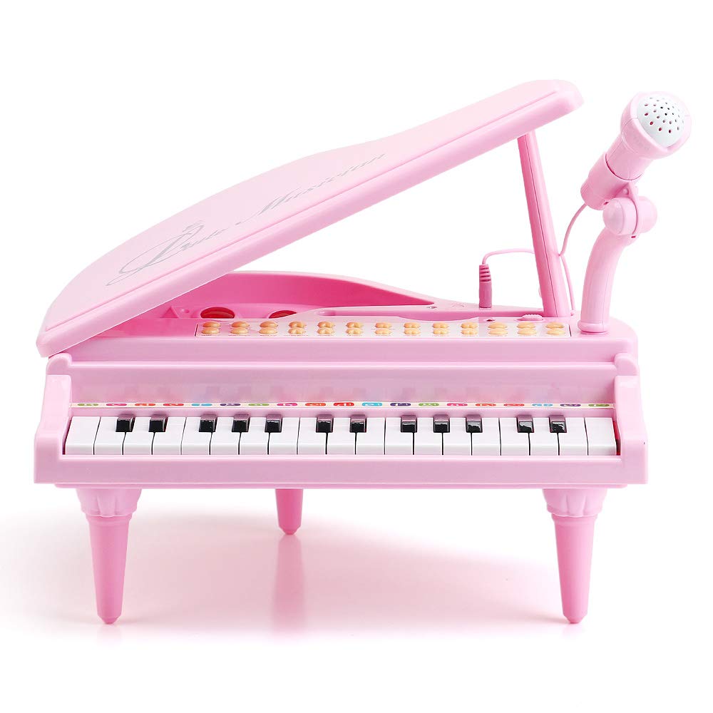 Amy&Benton Toddler Piano Toy for Baby Girls Pink Toy Piano Keyboard for 2 3 4 Year Old Birthday Gifts for Girls