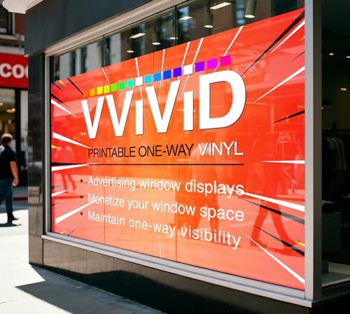 VViViD One Way Perforated Window Vinyl Privacy Wrap Film Roll Decal Sheet DIY Easy to Use Air-Release Adhesive (100ft x 54 Inch)