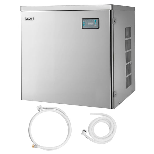 VEVOR Commercial Ice Maker Machine - Head, 450 Lbs/Day Stainless Steel Ice Machine with Scheduled Ice-Making, Self-Cleaning, Adjustable Thickness, Ideal for Restaurant Bar Cafe Hotel - Head Only