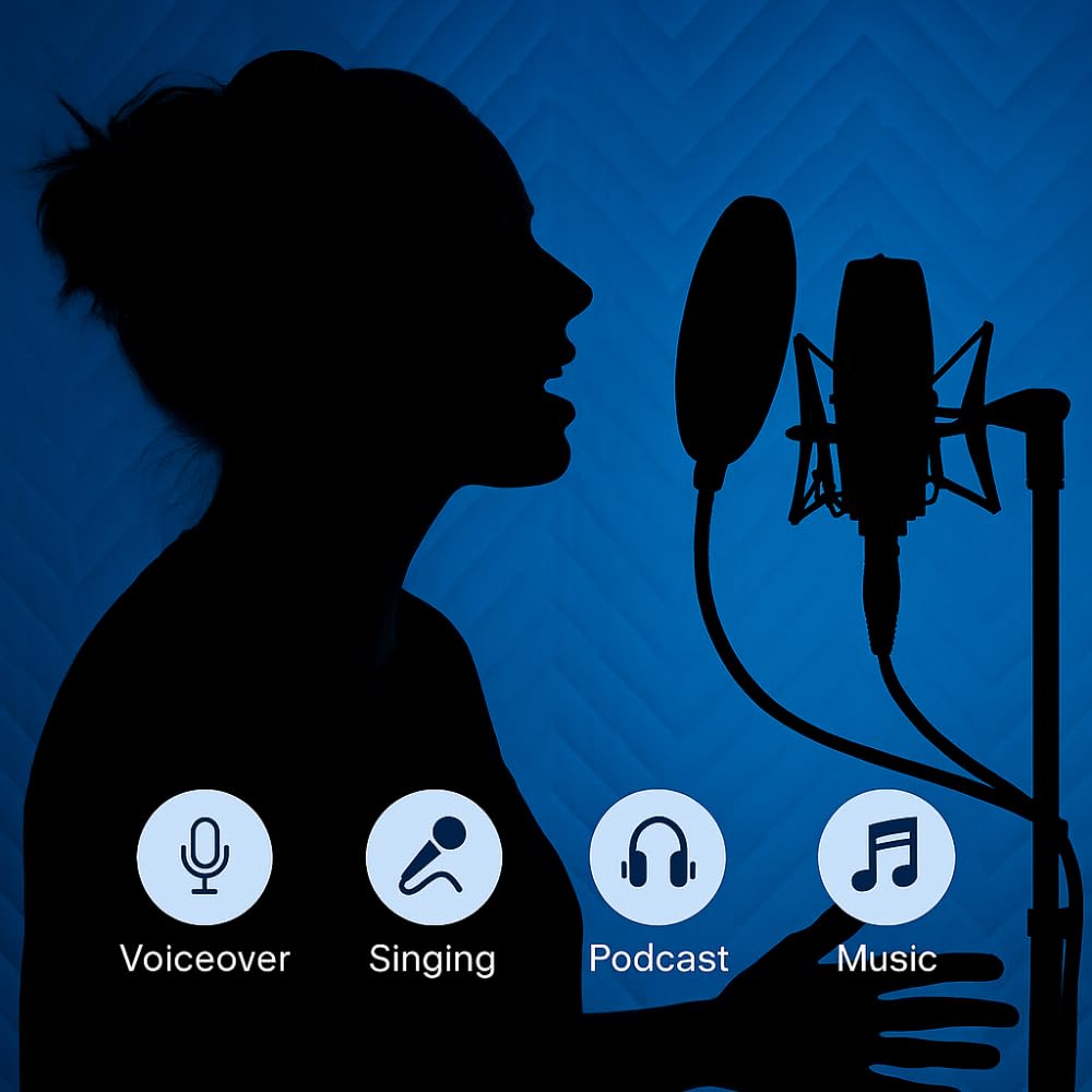 VOCTENT Portable Vocal Booth with 360° Reverb Isolation, Echo-Free Recording Booth for Voice-Over, Podcast & Music - Home Studio with Thick Sound Dampening Blankets