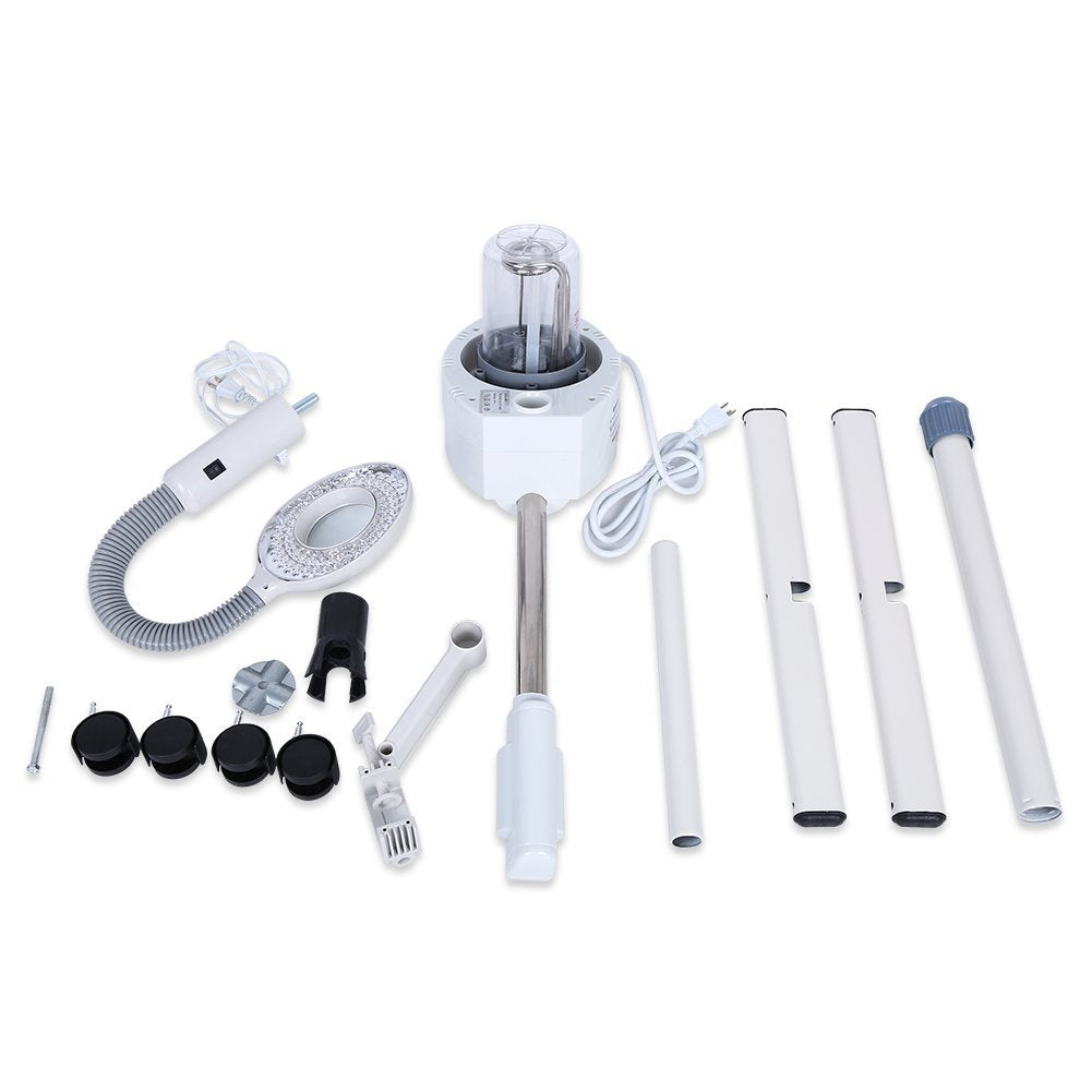 Magnifier Floor Light, 2 in 1 LED Cold Light Steamer with 5X Magnifying Lamp Machine for Home Salon Spa Ionic Skin Care