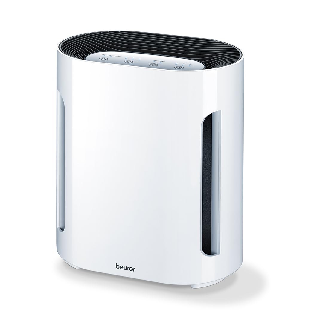 Beurer LR210 Air Purifier for Home, 3-Layer H13 True HEPA Filter System, 3 Fan Settings, Clean Ambient Air, Air Filter for Allergies & Pets, Cleaner with Sleep Mode & Timer