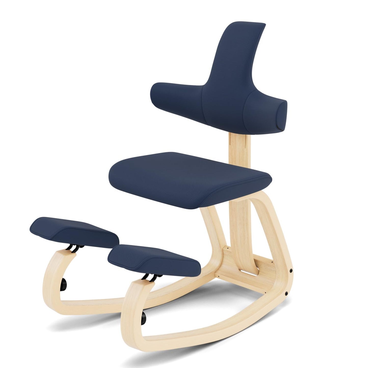Varier ThatSit Balans Adjustable Ergonomic Kneeling Chair with Backrest, 10-Year Limited Warranty, Designed by Peter Opsvik, Blue/Natural