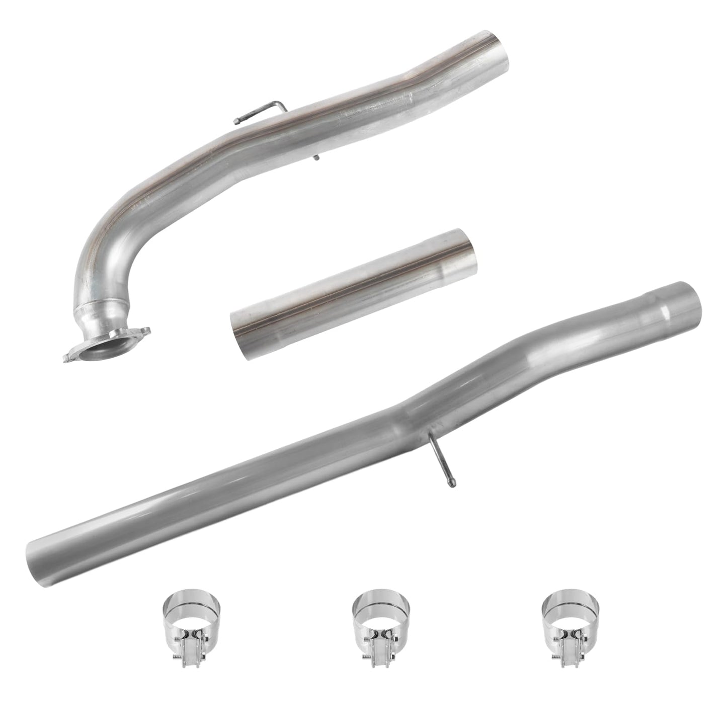LELEHOKA 4 Inch Exhaust Pipe System Compatible with 2017-2024 Chevrolet Silverado 2500 HD 3500 HD & 2017-2024 GMC Sierra 2500 HD 3500 HD, with 6.6L Duramax Turbo Exhaust Pipe L5P