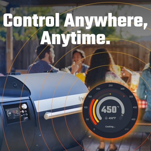 Brisk It Zelos-450 Electric Wood Pellet Smoker Grill – A.I. Smart BBQ Grill with WiFi, 450 sq.in Cooking Area,7-in-1 Outdoor Grill & Smoker, PID Controller (Up to 500°F), Meat Probe, Waterproof Cover