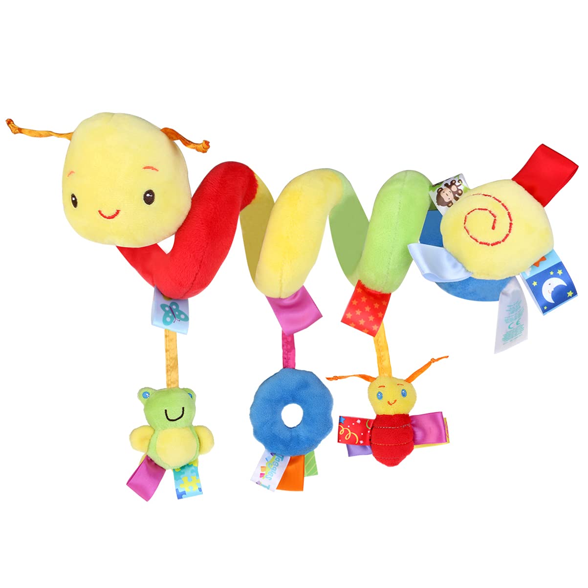 Uonlytech Baby Crib Hanging Rattles Toys, Carseat Toys Hanging Rattles Spiral Stroller Crib Cot Toy Spiral Toy Pram Hanging for Babies Boys and Girls