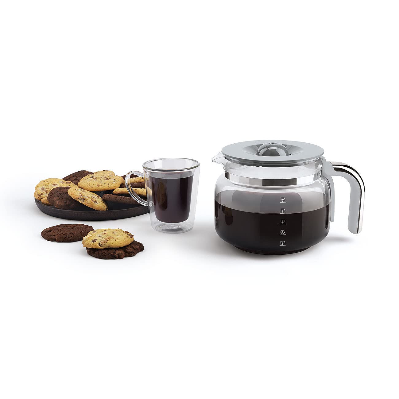 Smeg DCF02SSUK Drip Coffee Machine, Auto-Start Mode, Reuseable Filter, Digital Display, Anti-Drip System, Aroma Intensity Option, 1.4 Litre Tank, Stainless Steel