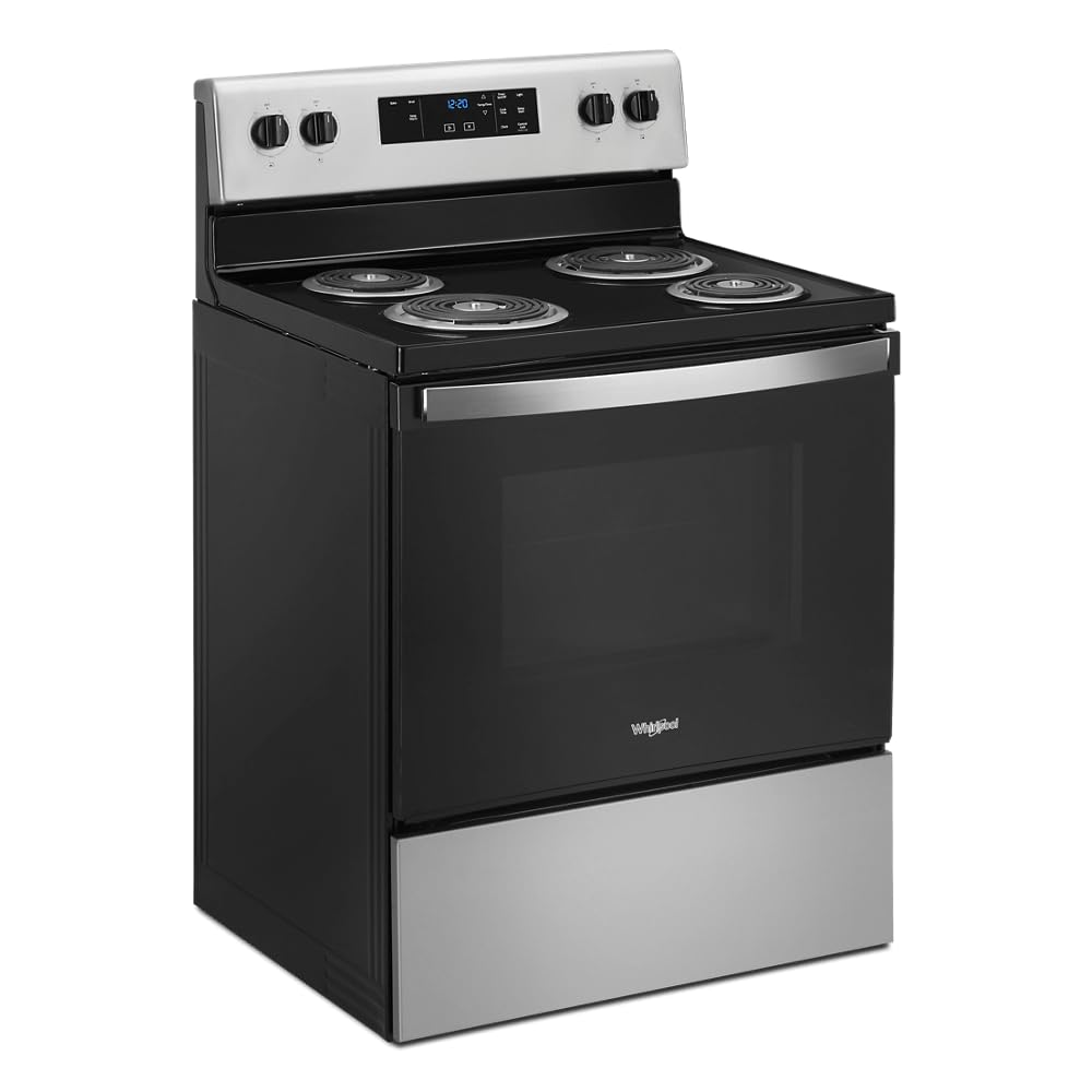 Whirlpool 30 in. 4.8 cu.ft. 4 Burner Element Electric Range with Keep Warm Setting in Stainless Steel with Storage Drawer
