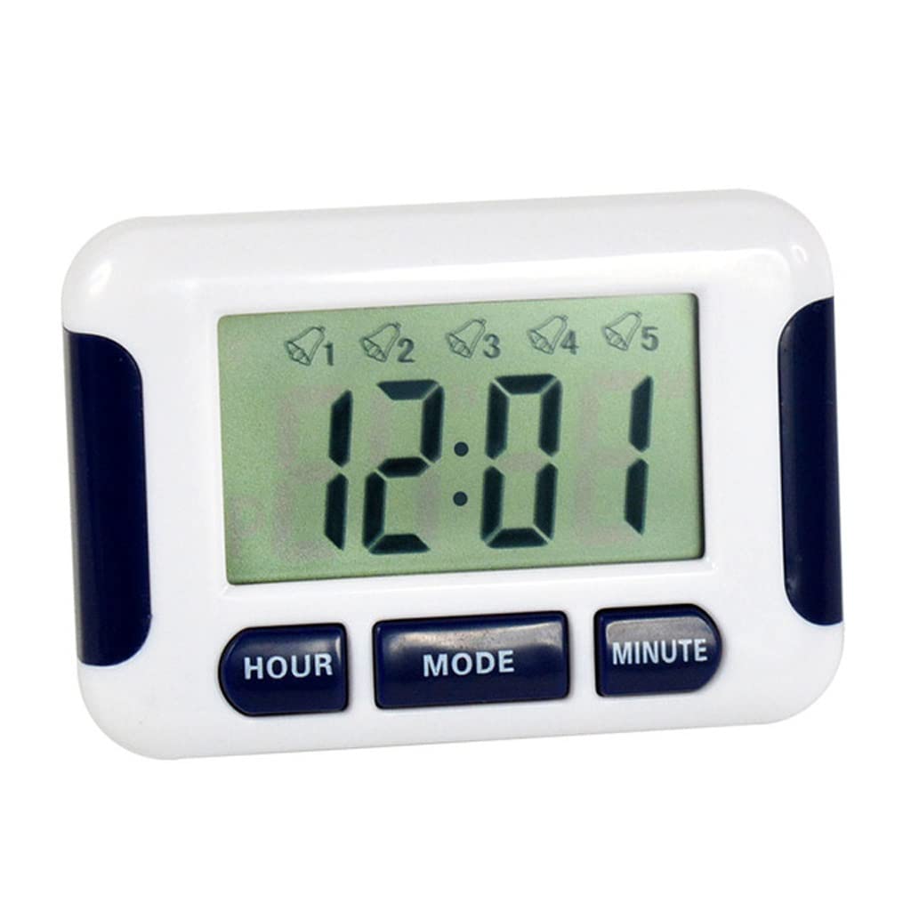 Digital Kitchen Timer Bell Alarm Clock Sleep Multifuctional Countdown 5 Groups Timer Kitchen Supplies(Blue)
