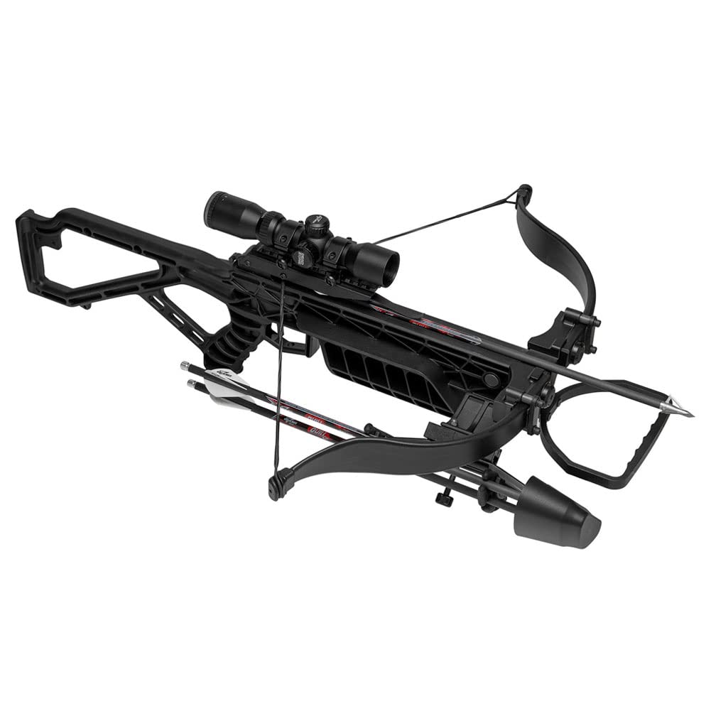 Excalibur Mag AIR Accurate Lightweight Durable Safety Versatile Hunting Archery Crossbow - 1-inch Scope Rings, 3 Quill 16.5" Arrows, 4-Arrow Quiver Included