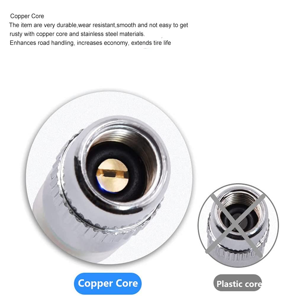WNCGC 8Pcs 2.2Bar 32PSI Car Tire Pressure Monitor Valve Stem Caps Sensor Indicator 3 Color Eye Alert