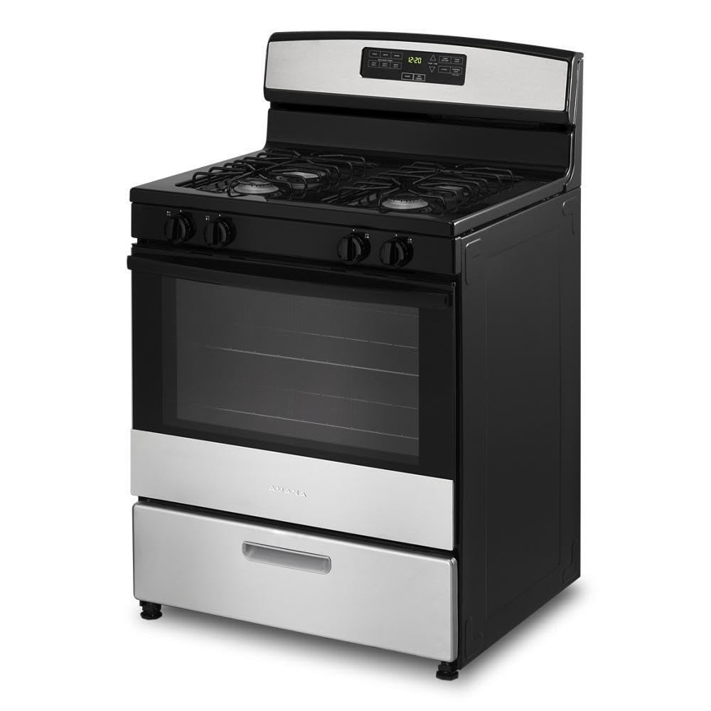 AMANA Stainless Steel Freestanding Gas Range with Bake Assist Temps