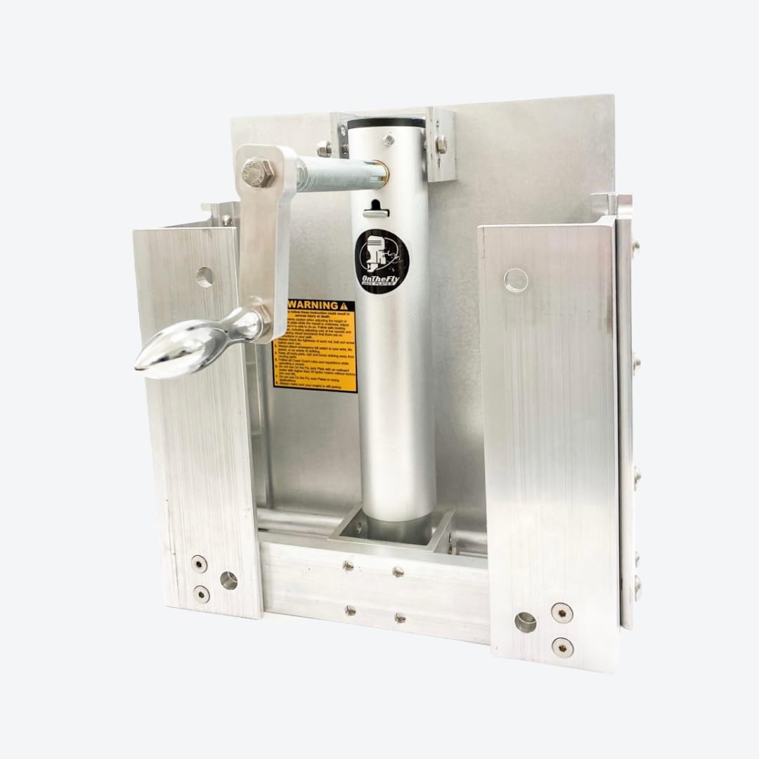 Adjustable Manual Boat Jack Plate – High Grade Marine Aluminum – Standard Unit - for up to 30hp Outboard Motors – by On The Fly Jack Plates