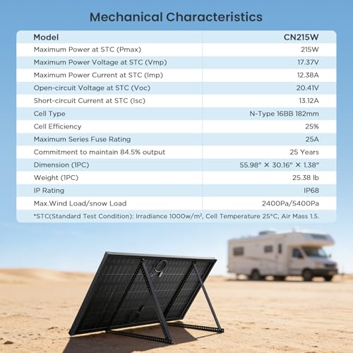 430W Anti-Shading Bifacial Solar Panel,Callsun 2PCS 215 Watt N-Type 16BB Monocrystalline PV Module, Over 25% High Efficiency,Ideal for 12V/24V System,RV,Marine,Power Station,Off-Grid