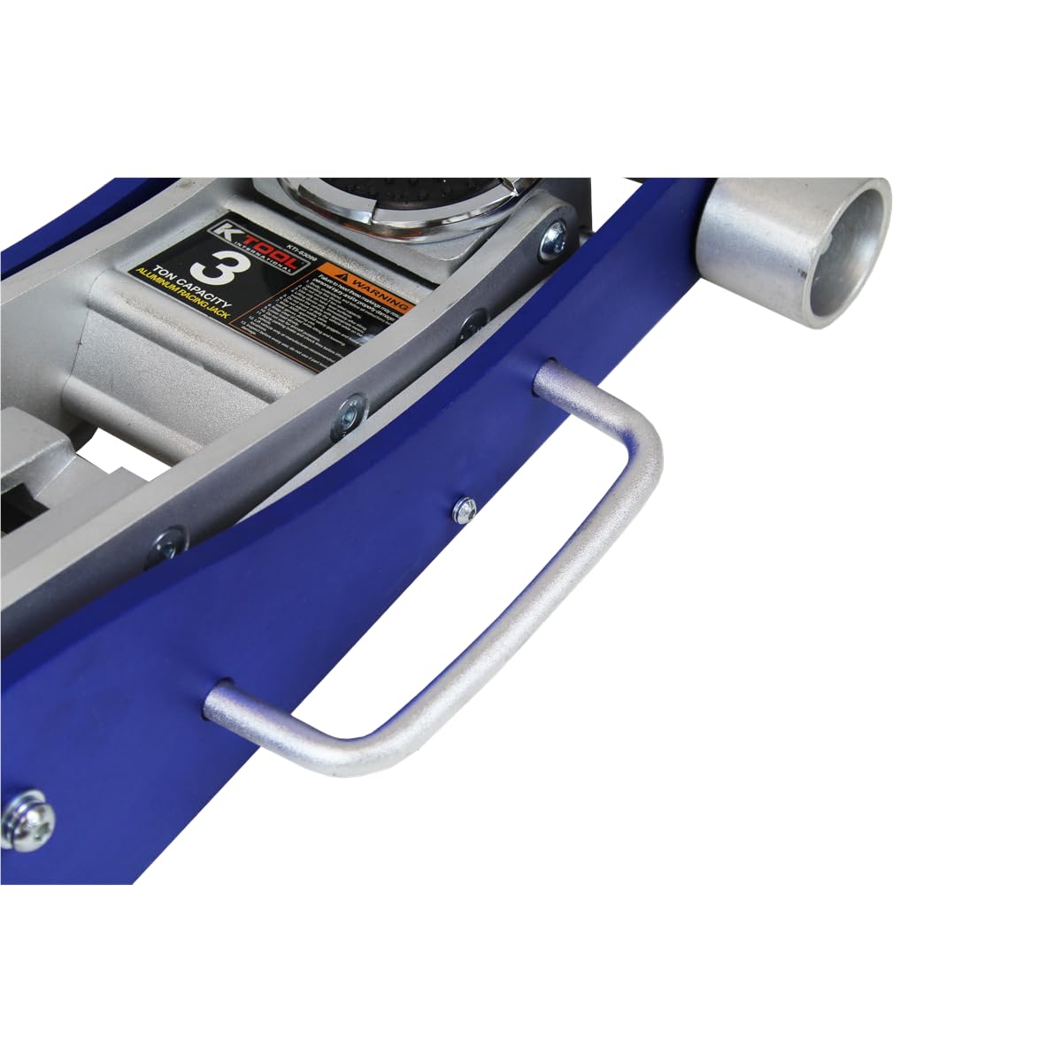 K Tool International 63099 3 Ton Automotive Aluminum Service Floor Jack for Garages, Repair Shops, and DIY, 6,000 lbs. Capacity, Hydraulic Lifting Range 3.75" - 19.25", Dual Pump, Blue/Silver