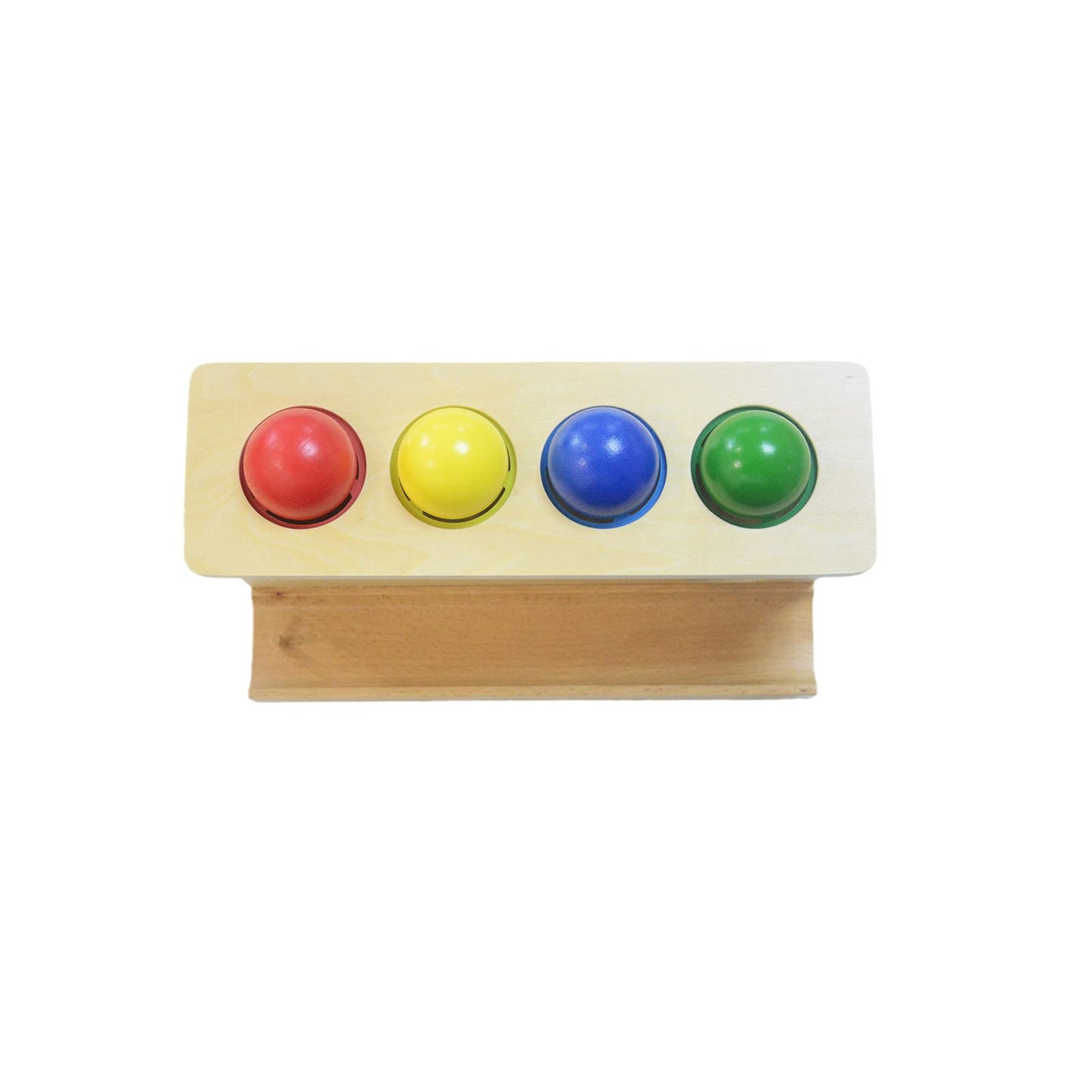 LEADER JOY Montessori Toddlers Wooden Push Ball Toys Baby Preschoolers Toys Push Toys Multicolored
