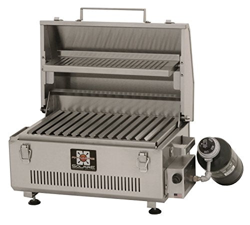 Solaire SOL-IR17BWR Portable Infrared Propane Gas Grill with Warming Rack, Stainless Steel, with Carrying Bag