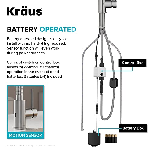 KRAUS Bolden Touchless Sensor Commercial Style 2-Function Single Handle Pull Down Kitchen Faucet in Spot-Free Antique Champagne Bronze, KSF-1610SFACB